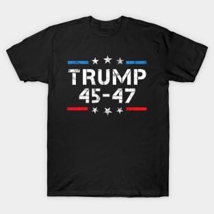 45 47 Trump 2024 American Flag T-Shirt